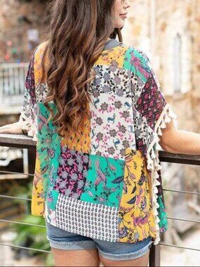 Grace & Lace Patchwork Poncho (L/XL)